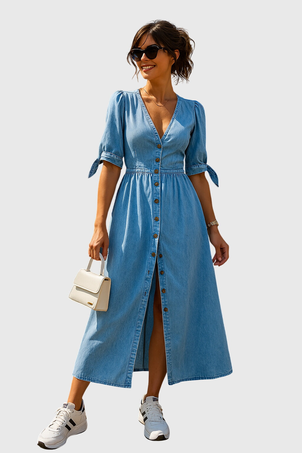 Denim Dress — Flattering Fit Wrinkle-Resistant Elegant Style – Ralruta