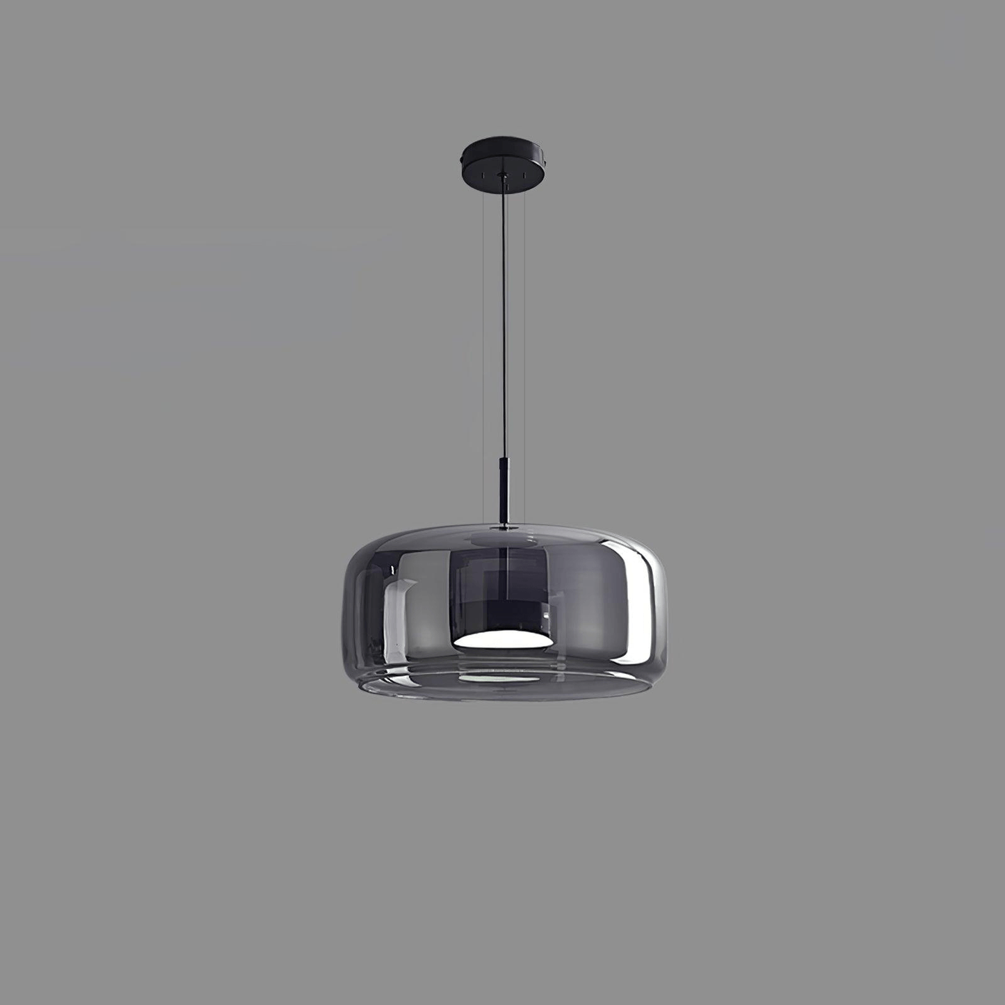 Smoked Glass Ceiling Light Pendant – Adjustable Height Modern Fixture for Home Decor 9