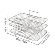 3-vånings Fritösställ i Rostfritt Stål för Hälsosam Matlagning – Effektiv Stekning och Platsbesparande Design 1