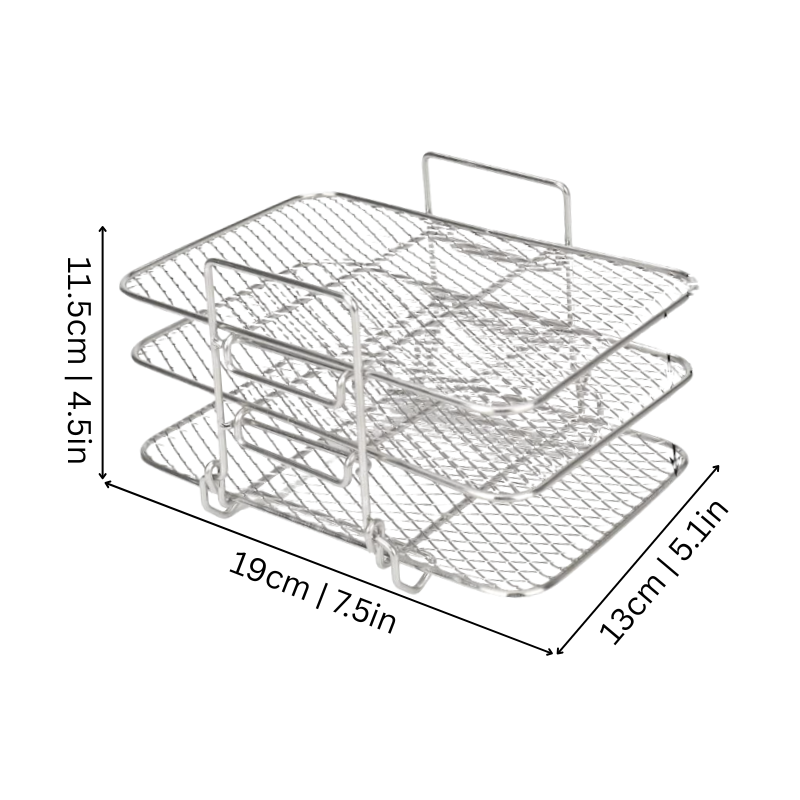 3-vånings Fritösställ i Rostfritt Stål för Hälsosam Matlagning – Effektiv Stekning och Platsbesparande Design 1