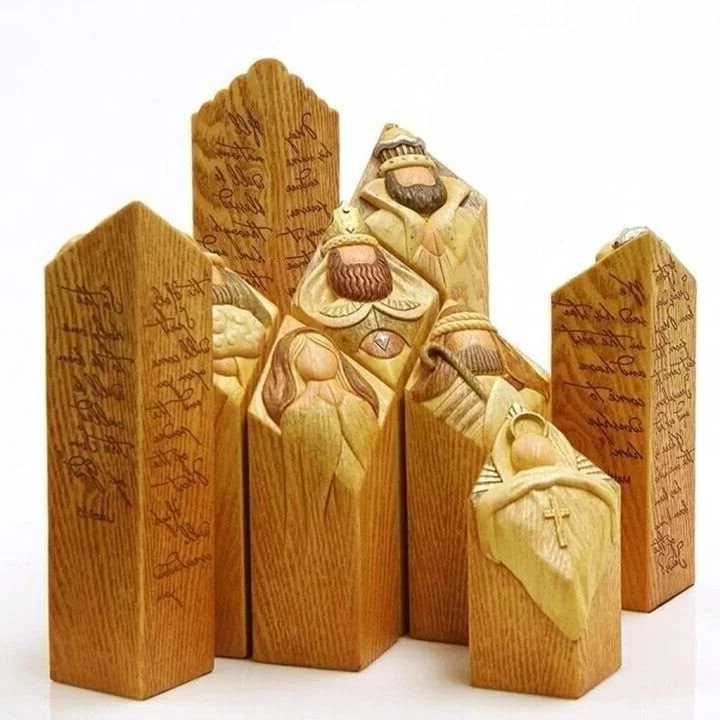 9 st himmelska julkrypningsträdsstatyer 1