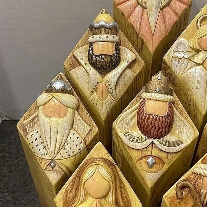 9 st himmelska julkrypningsträdsstatyer 3