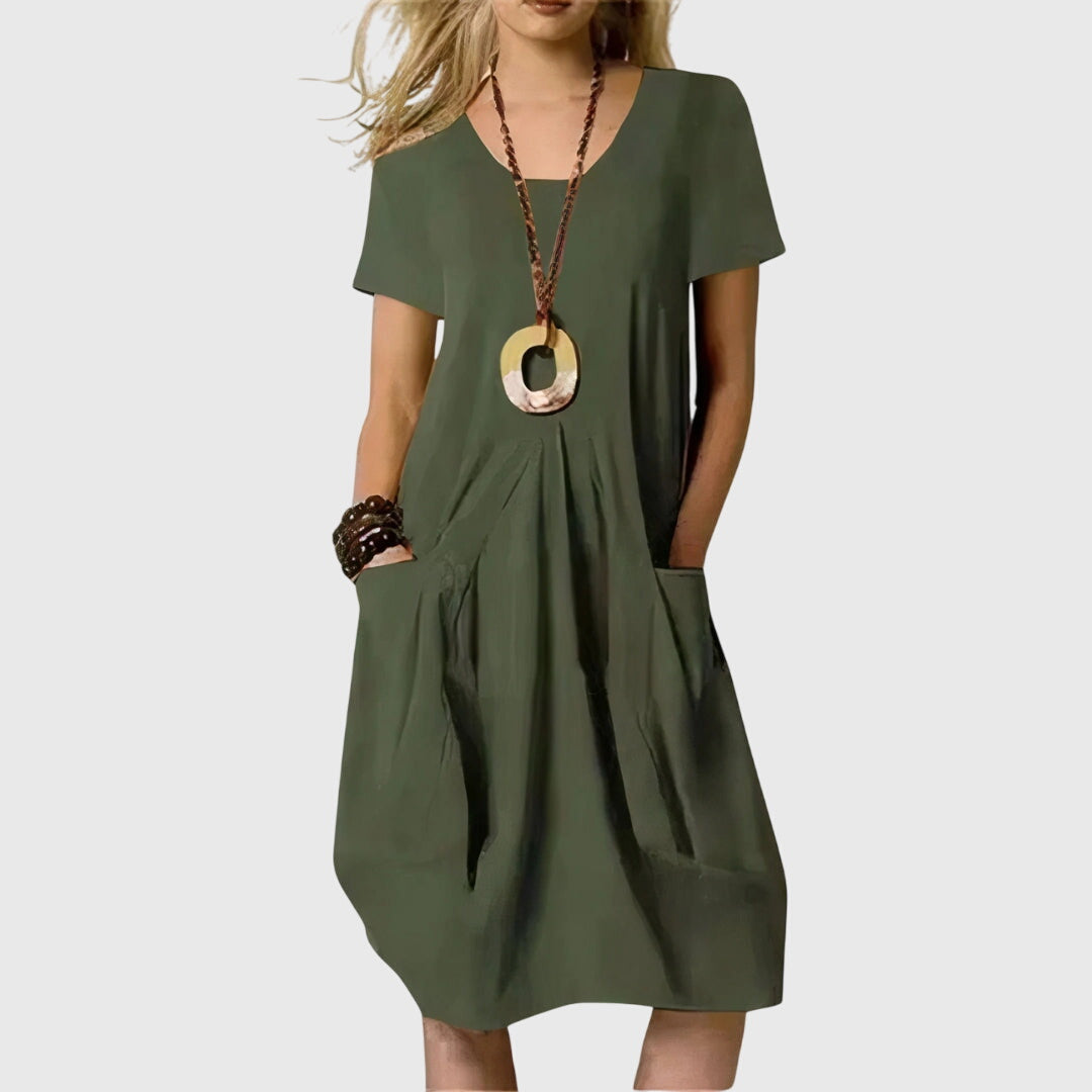 A-Line Casual Women's Dress with Pockets for Everyday Comfort and Versatile Style 2