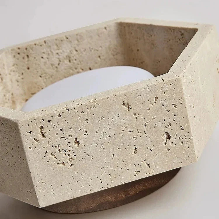 Albora - Wabi Sabi Travertin LED-taklampa 3