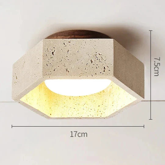 Albora - Wabi Sabi Travertin LED-taklampa 5