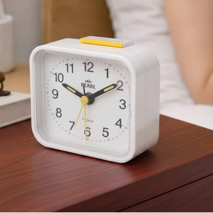 Analog Bedside Alarm Clock with Silent Movement, Night Light, and Snooze Function for Peaceful Mornings 0