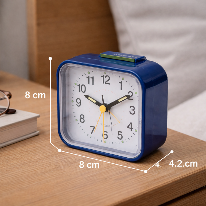 Analog Bedside Alarm Clock with Silent Movement, Night Light, and Snooze Function for Peaceful Mornings 2