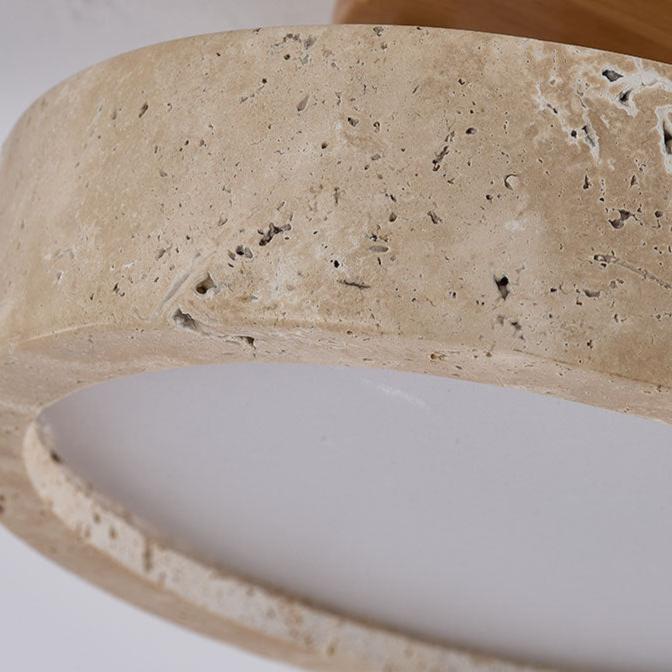 Aterna - Rund travertin LED-taklampa 4