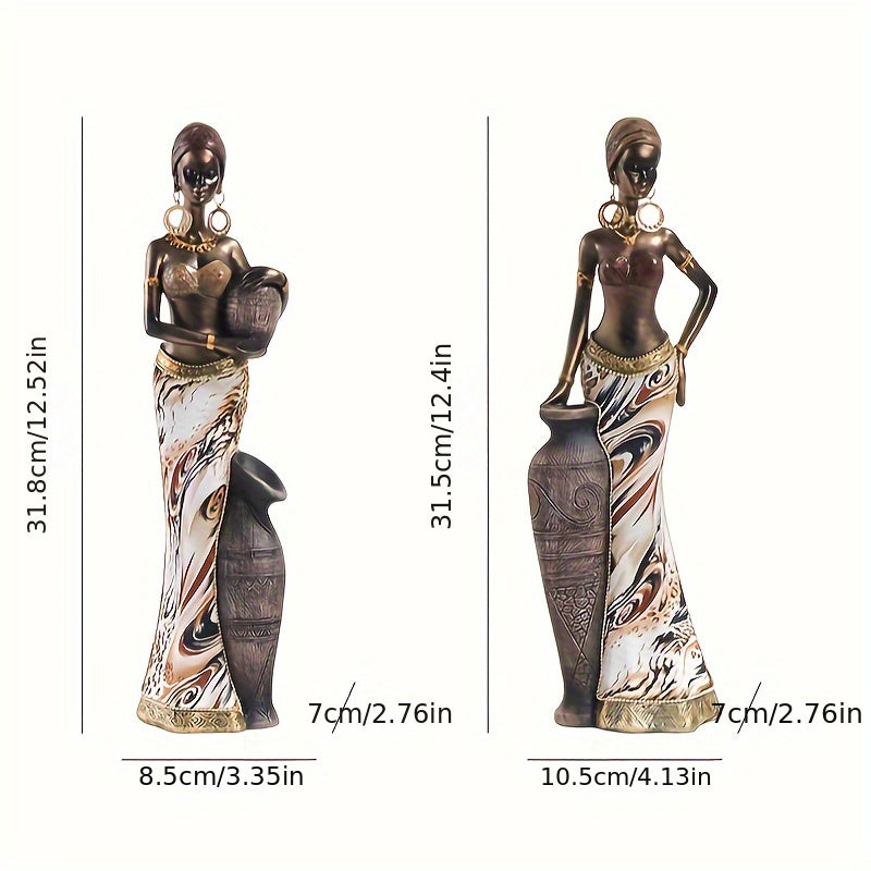 Authentic African Tribal Ornaments Set of 2 for Unique Home Decor and Cultural Room Decor 2