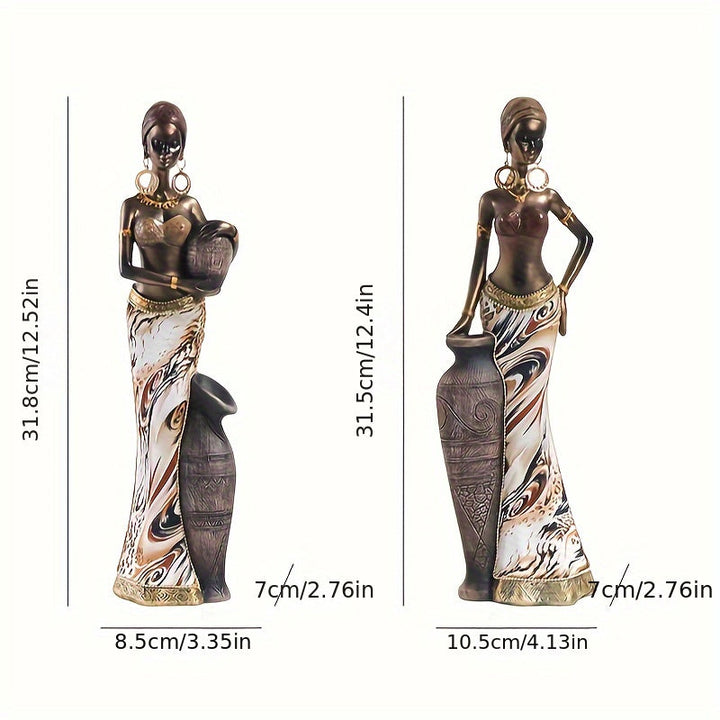 Authentic African Tribal Ornaments Set of 2 for Unique Home Decor and Cultural Room Decor 2