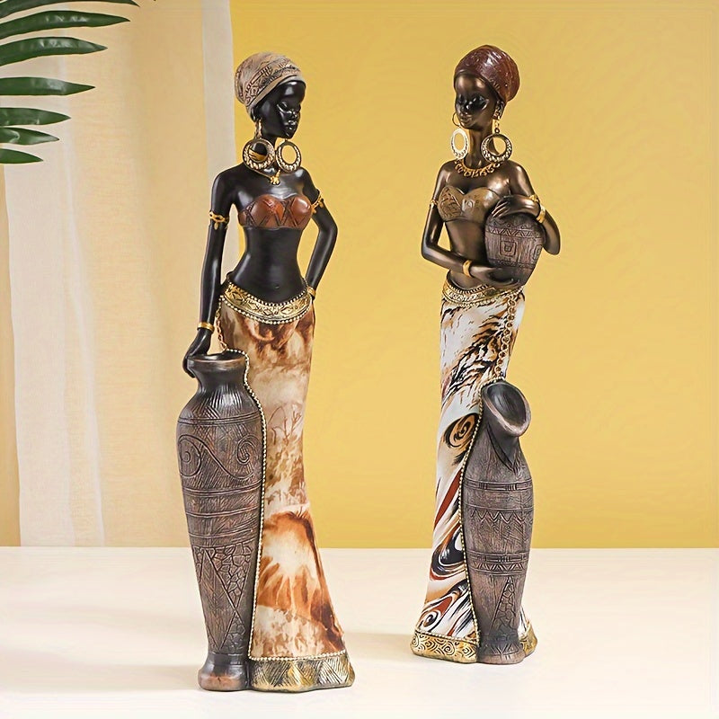 Authentic African Tribal Ornaments Set of 2 for Unique Home Decor and Cultural Room Decor 7