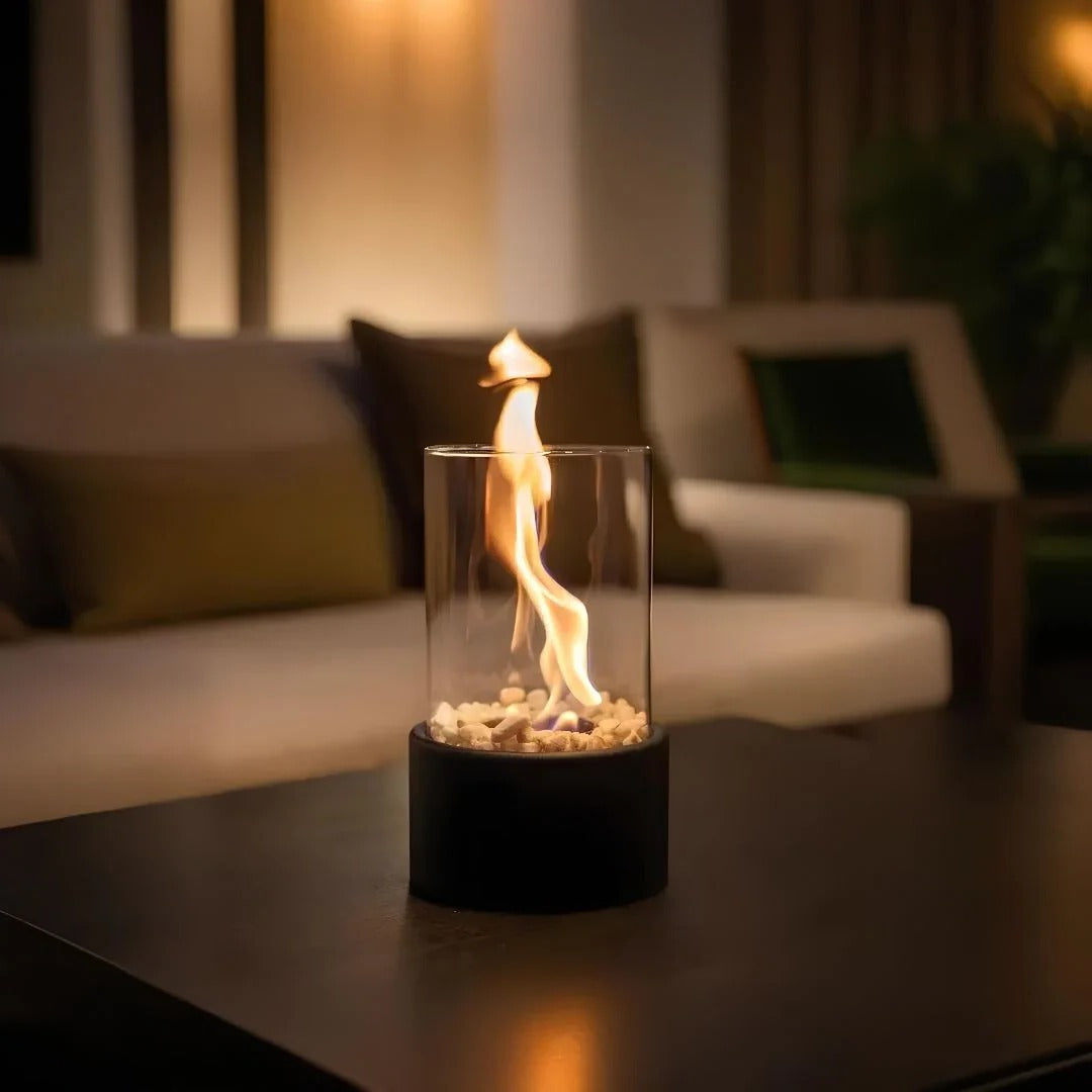 Bärbar bordskamin i glas 7