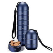 Bärbar pillerorganisatör i aluminium för 7 dagars användning, pillerdoska/pillerbehållare 0