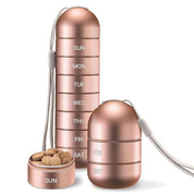 Bärbar pillerorganisatör i aluminium för 7 dagars användning, pillerdoska/pillerbehållare 3