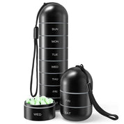 Bärbar pillerorganisatör i aluminium för 7 dagars användning, pillerdoska/pillerbehållare 4