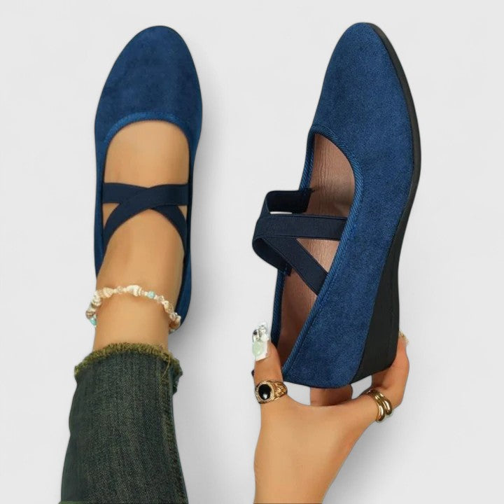 Black Ballet Flats for Women with Arch Support - Orthopedic Cross-Strap Design for Comfort and Style 1