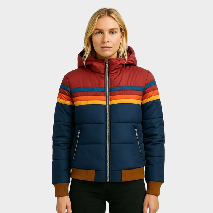 Black Puffer Jacket Women - Retro Hooded Insulated Winter Coat for Women, Stylish and Warm 0
