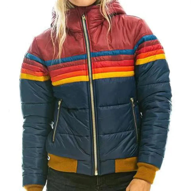 Black Puffer Jacket Women - Retro Hooded Insulated Winter Coat for Women, Stylish and Warm 1
