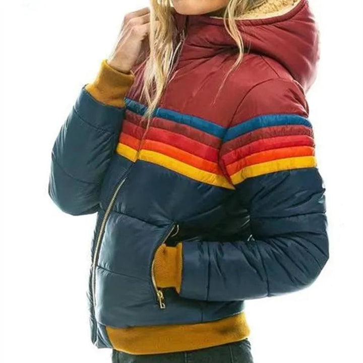 Black Puffer Jacket Women - Retro Hooded Insulated Winter Coat for Women, Stylish and Warm 2