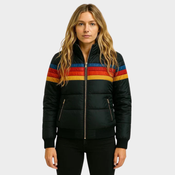 Black Puffer Jacket Women - Retro Hooded Insulated Winter Coat for Women, Stylish and Warm 3