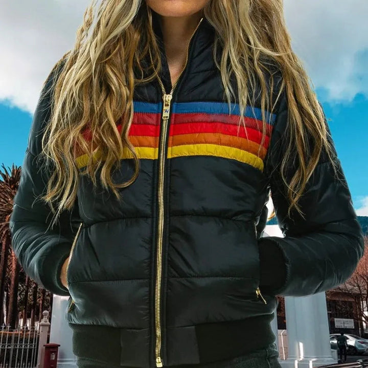 Black Puffer Jacket Women - Retro Hooded Insulated Winter Coat for Women, Stylish and Warm 4