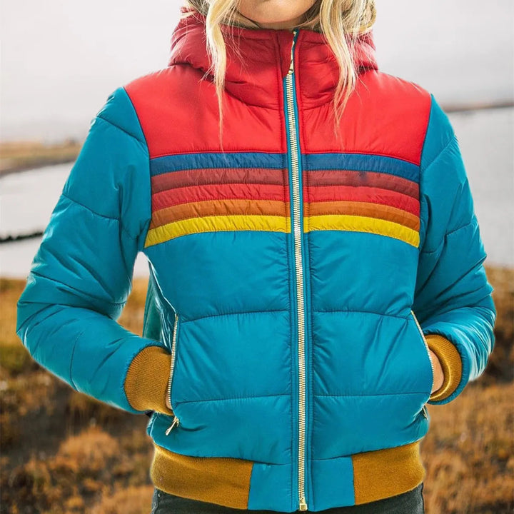 Black Puffer Jacket Women - Retro Hooded Insulated Winter Coat for Women, Stylish and Warm 6