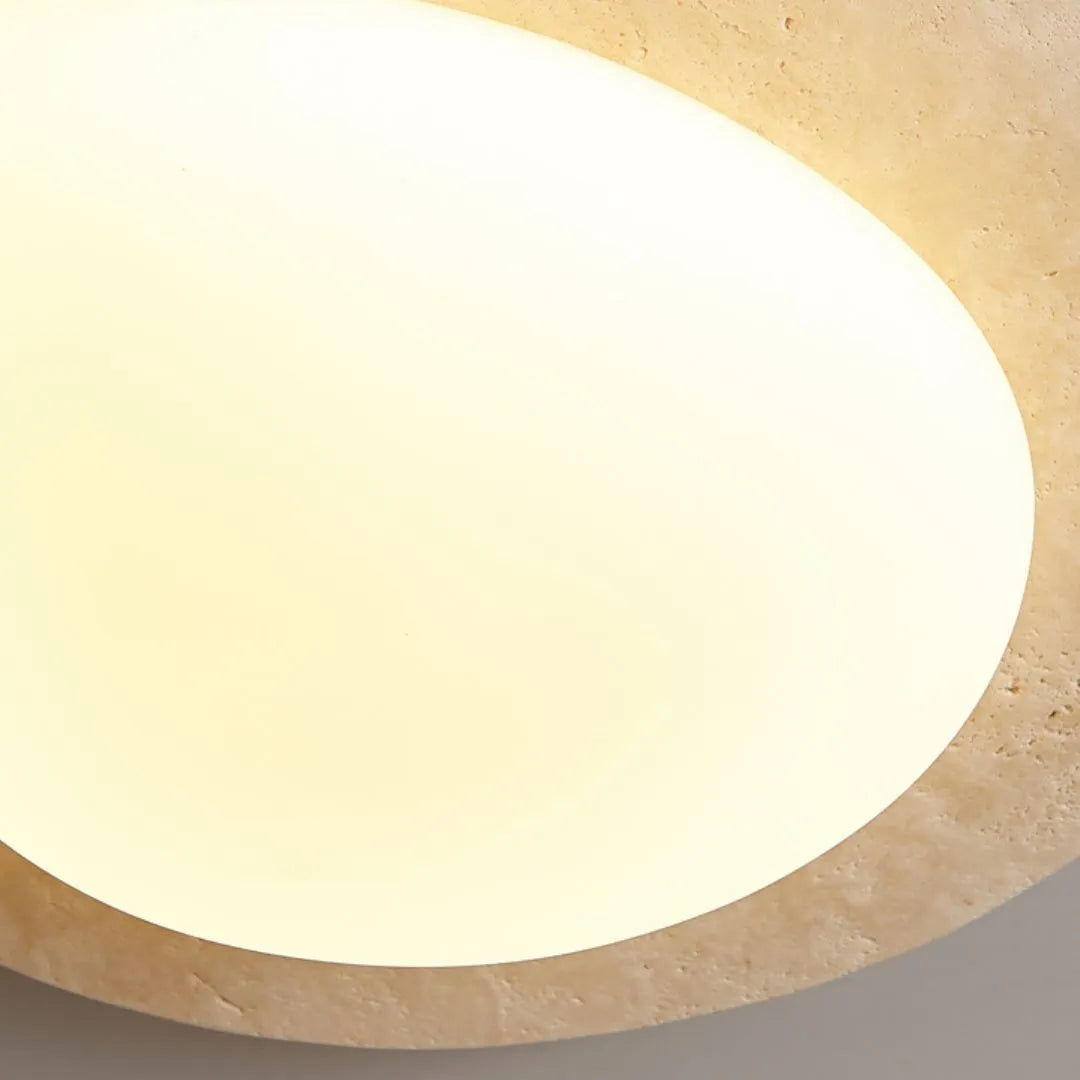 Calla - Krämfärgad travertin LED-taklampa 7