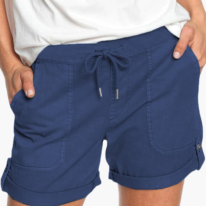 Casual Women's Summer Shorts with Drawstring Waist and Cuffed Hem, Relaxed Fit, Stylish Above-Thigh Length, Comfortable Everyday Wear 3