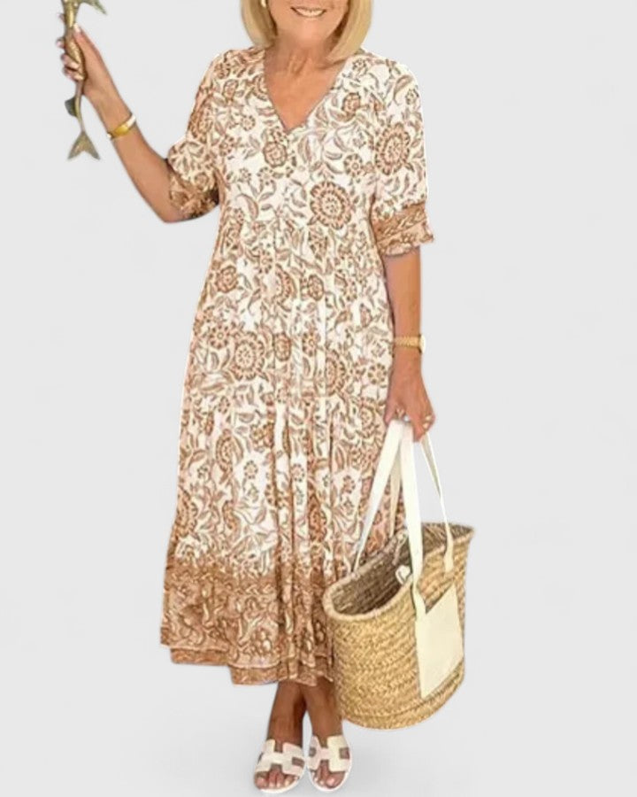 Chic Elegant Dress with V-Neck and Half-Length Sleeves for Effortless Style 2