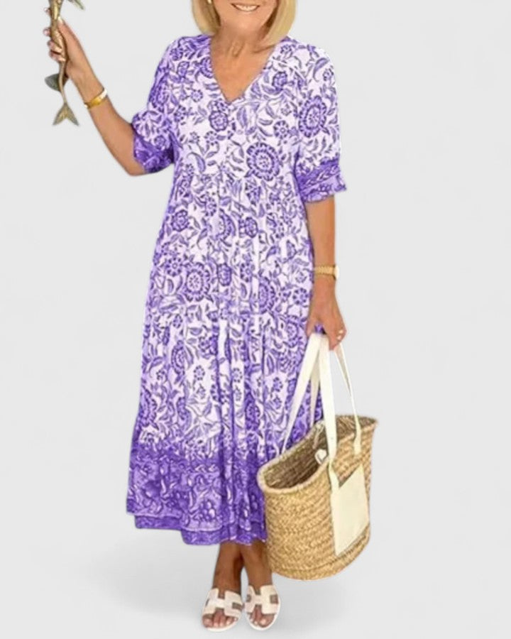 Chic Elegant Dress with V-Neck and Half-Length Sleeves for Effortless Style 3