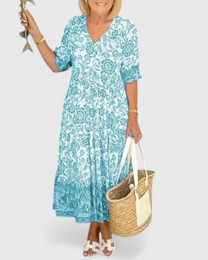 Chic Elegant Dress with V-Neck and Half-Length Sleeves for Effortless Style 4