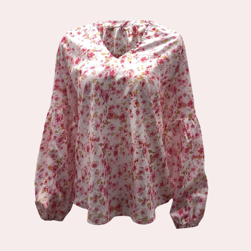 Chic Floral Long Sleeve Blouse - Women's Summer Tops for Women, Elegant Floral Design, Stylish Casual and Formal Wear 2