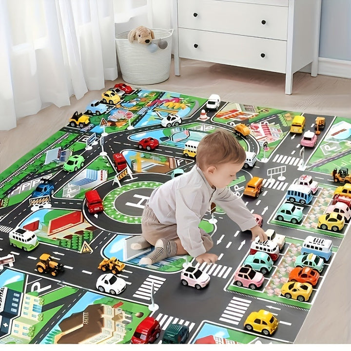 Children's Adventure Play Mat with Road and Traffic Design for Creative Indoor and Outdoor Play 1