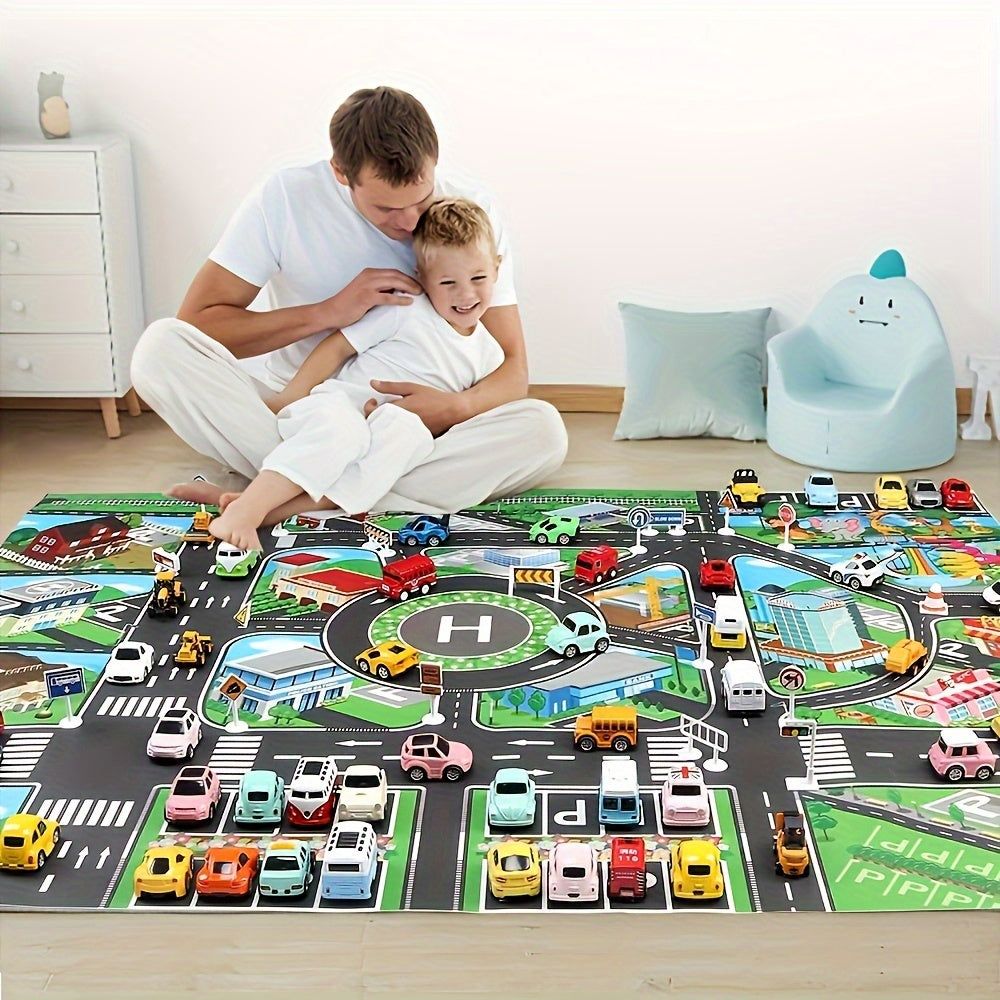 Children's Adventure Play Mat with Road and Traffic Design for Creative Indoor and Outdoor Play 2