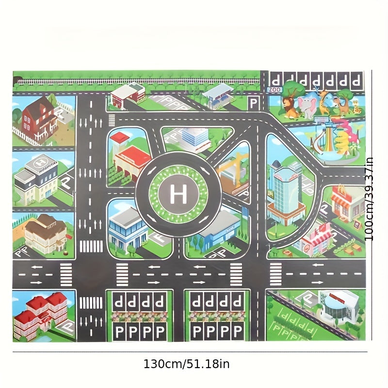 Children's Adventure Play Mat with Road and Traffic Design for Creative Indoor and Outdoor Play 4