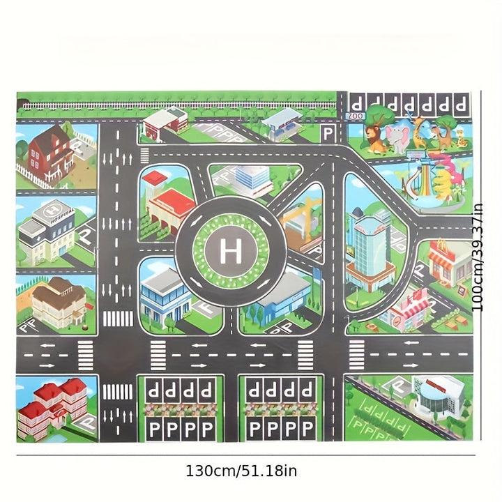Children's Adventure Play Mat with Road and Traffic Design for Creative Indoor and Outdoor Play 4
