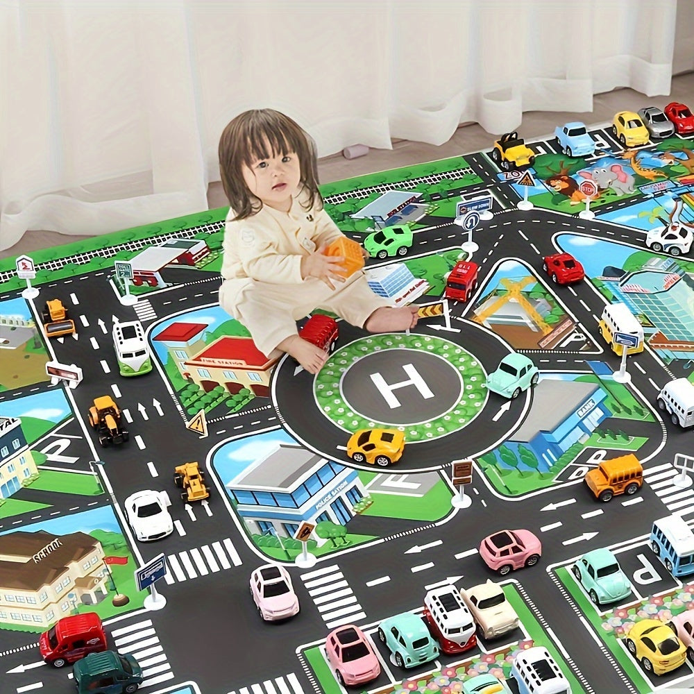 Children's Adventure Play Mat with Road and Traffic Design for Creative Indoor and Outdoor Play 5