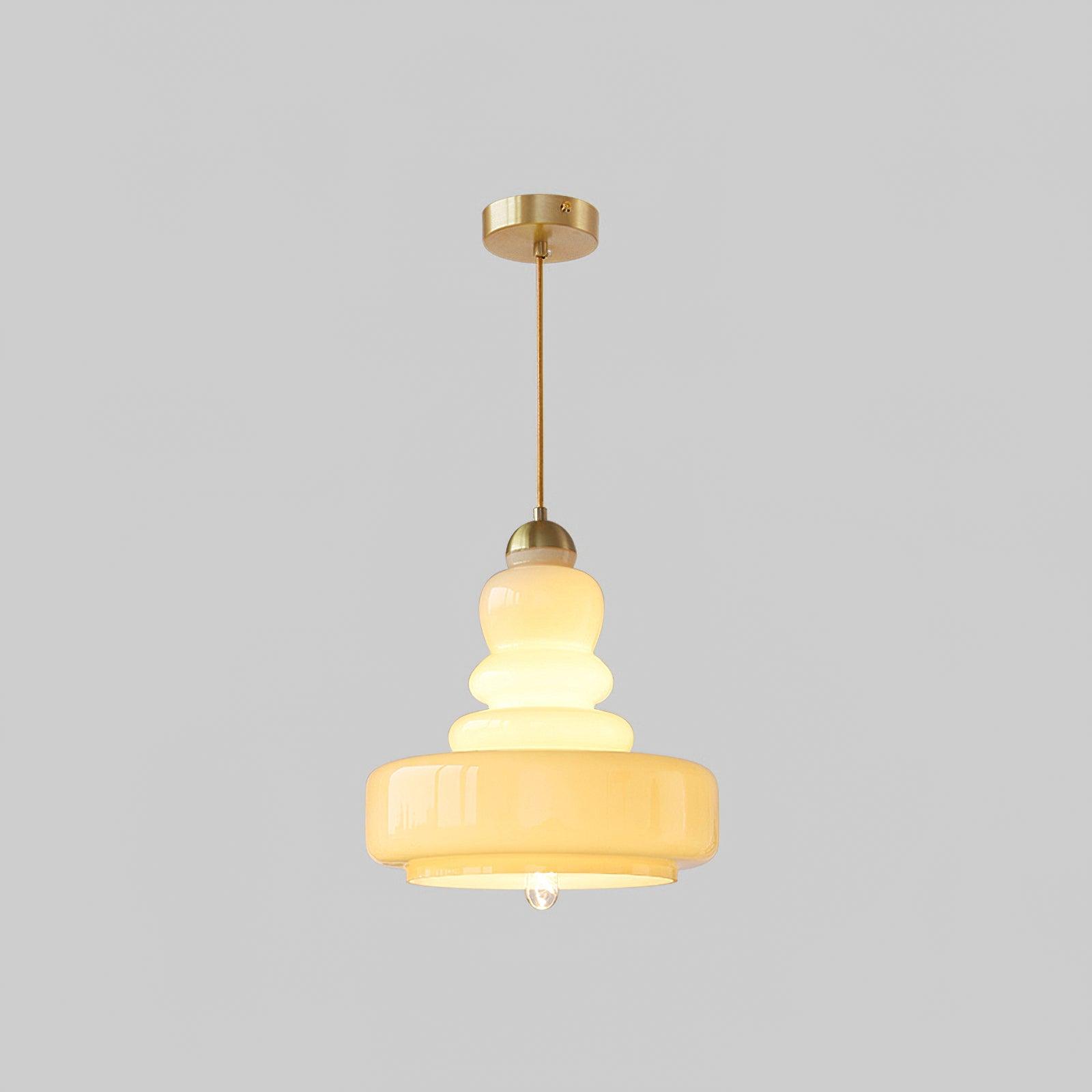 Classic Schoolhouse Glass Pendant Light – Adjustable Height Vintage Ceiling Lamp for Soft Illumination 0