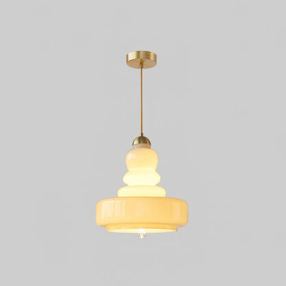 Classic Schoolhouse Glass Pendant Light – Adjustable Height Vintage Ceiling Lamp for Soft Illumination 0