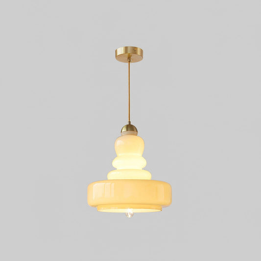Classic Schoolhouse Glass Pendant Light – Adjustable Height Vintage Ceiling Lamp for Soft Illumination 0