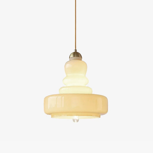 Classic Schoolhouse Glass Pendant Light – Adjustable Height Vintage Ceiling Lamp for Soft Illumination 1