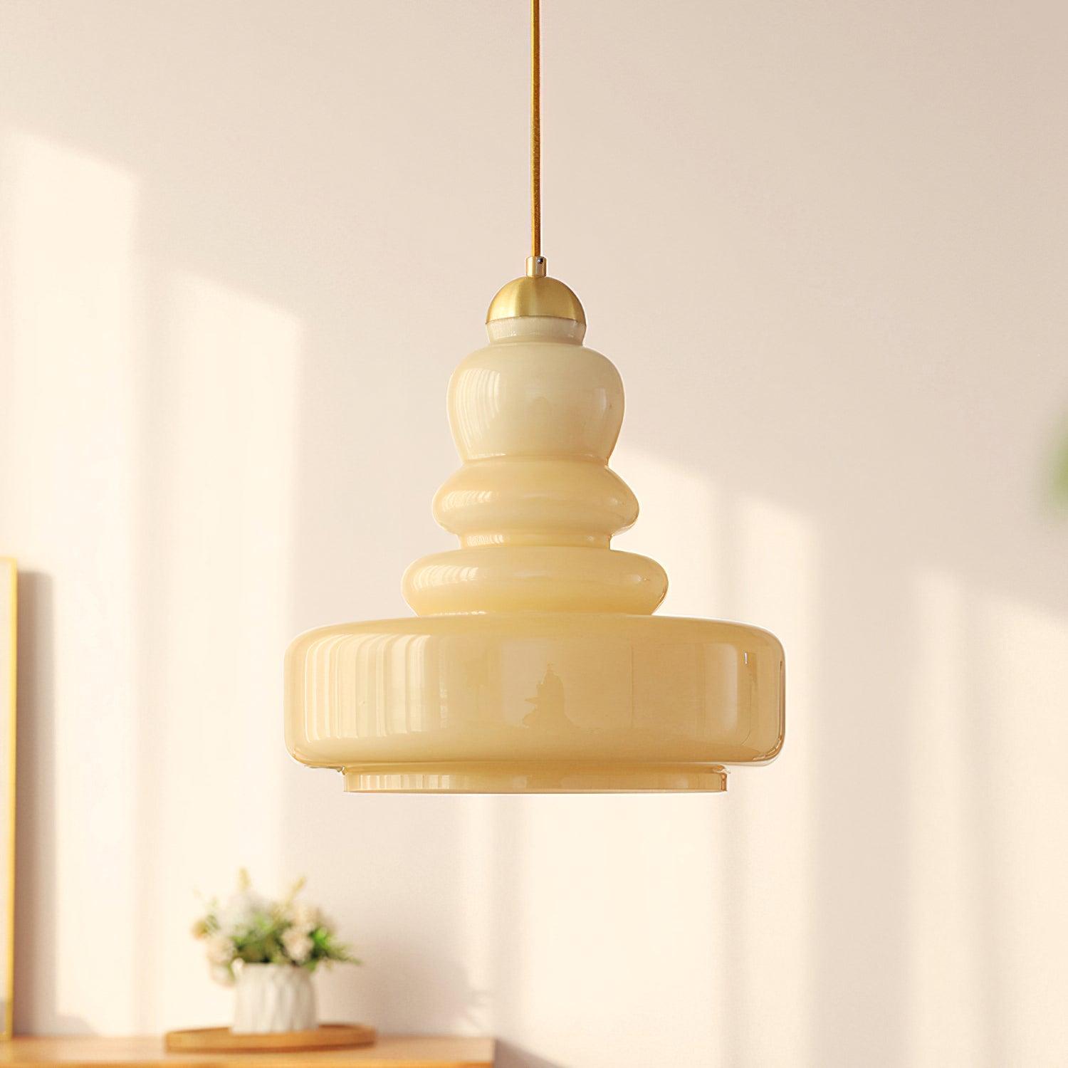 Classic Schoolhouse Glass Pendant Light – Adjustable Height Vintage Ceiling Lamp for Soft Illumination 2