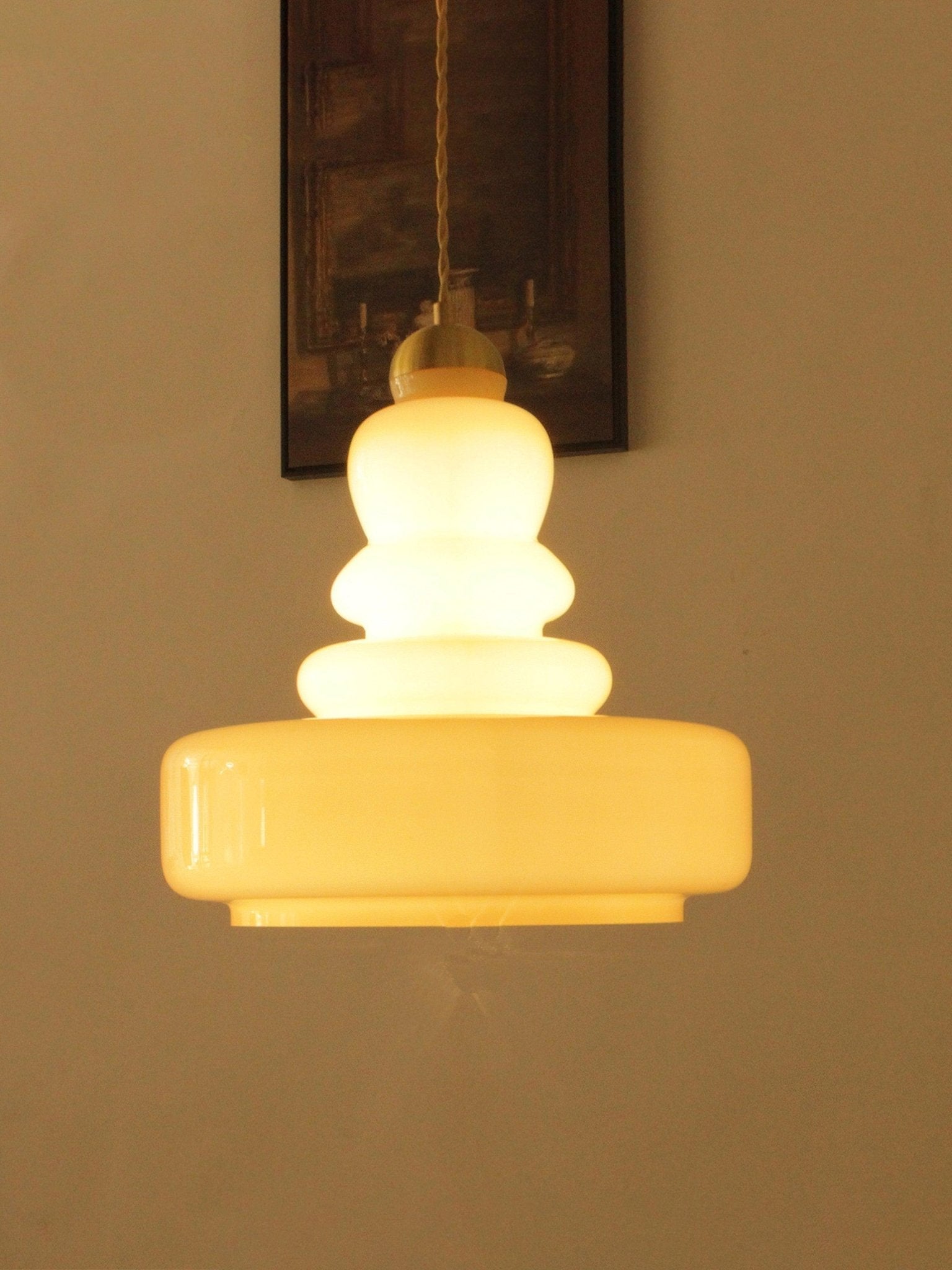 Classic Schoolhouse Glass Pendant Light – Adjustable Height Vintage Ceiling Lamp for Soft Illumination 5