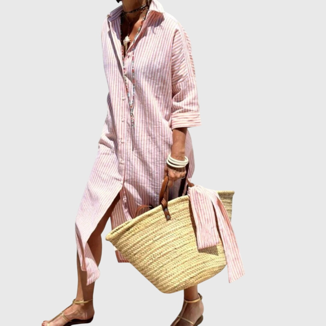 Classic Striped Dress for Effortless Elegance and Everyday Comfort 0