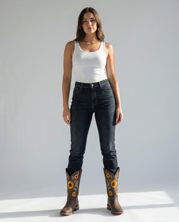 Cowgirl Boots for Women with Orthopedic Arch Support and Floral Embroidery, Stylish Western Boots 3