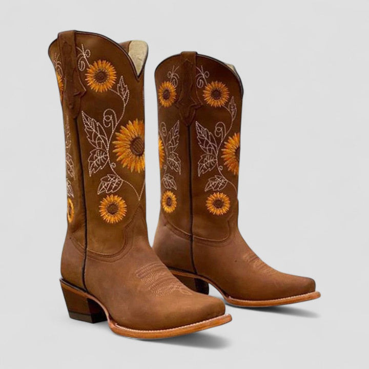 Cowgirl Boots for Women with Orthopedic Arch Support and Floral Embroidery, Stylish Western Boots 5
