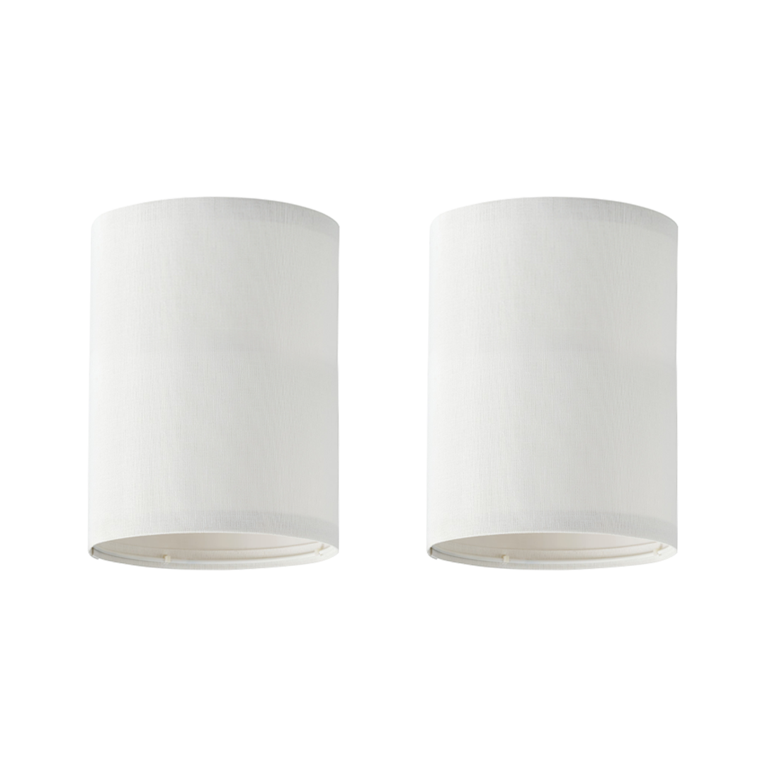 Cylindrical Lamp Shades Set of 2 – Elegant Fabric Shades for Stylish Home Lighting, 20 cm Height, Fits Standard Lamp Bases 0