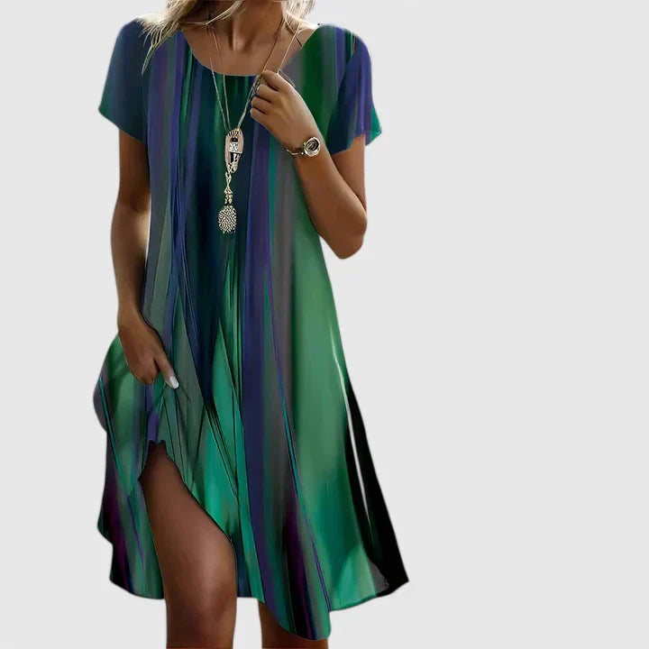 Effortless Summer Dress with Airy Cut and Elegant Print 1