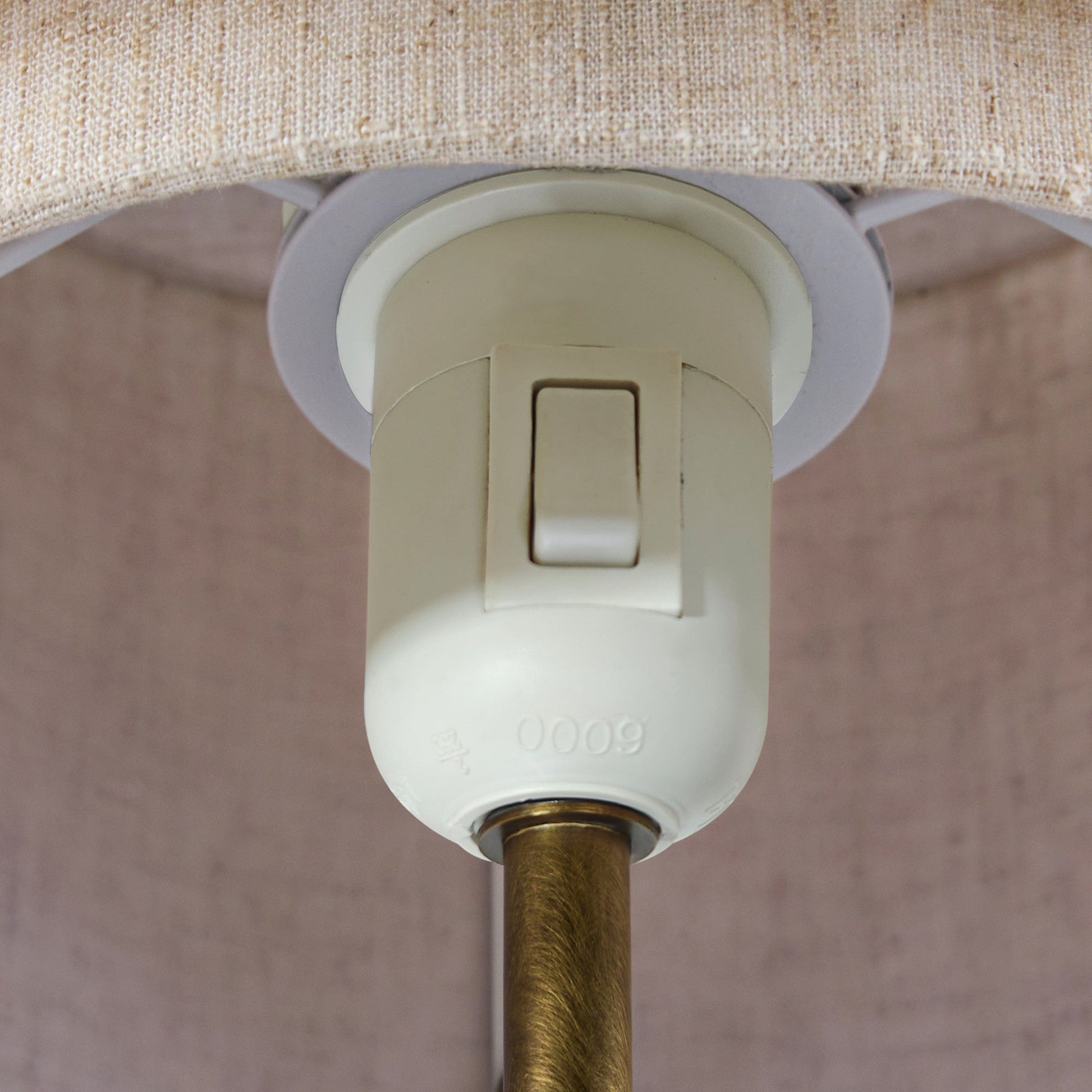 Elegant Beige Table Lamp with Brown Marble Base and Linen Shade – Modern Architectural Design 3