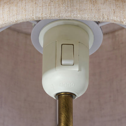 Elegant Beige Table Lamp with Brown Marble Base and Linen Shade – Modern Architectural Design 3